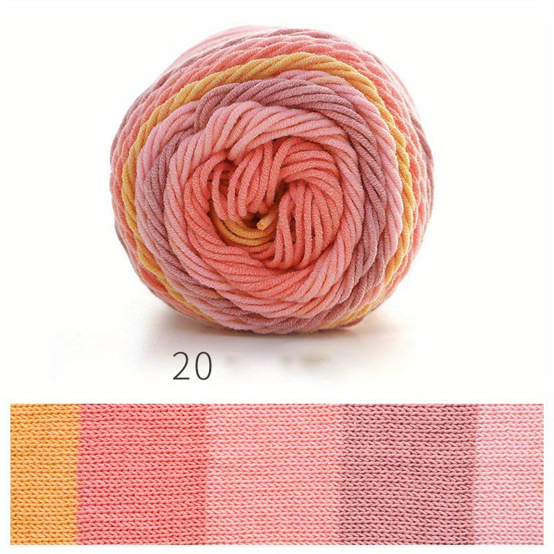 6-Pack Rainbow Milky Yarn, 5 Ply - for Knitting & Crocheting DIY Projects