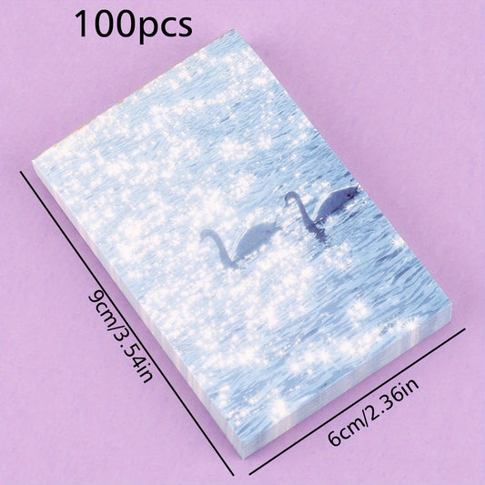 100pcs Art Style Journal Diary Material Message Note Paper