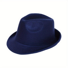 Classic Fedora Cap Rolled Brim Unisex Jazz Hat Casual Felt Hat