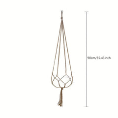 Retro Hanging Basket Manual Flower Pot Mesh Bag Woven Home Decoration