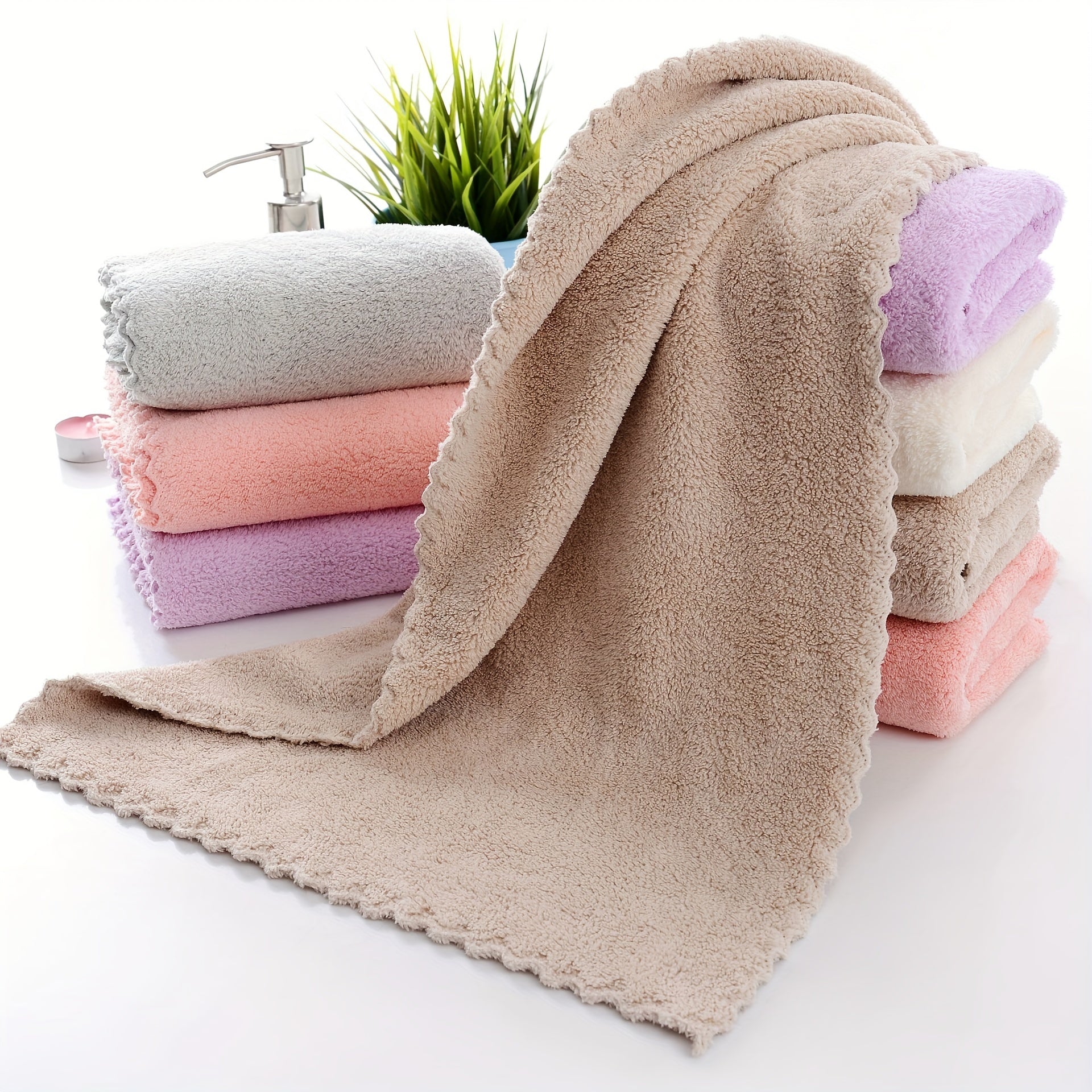 Soft Hand Towel Coral Velvet Absorbent Towel for Bathroom
