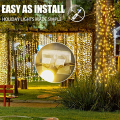 25pcs Plastic Hooks for Outdoor String Lights Waterproof Self Adhesive Clips