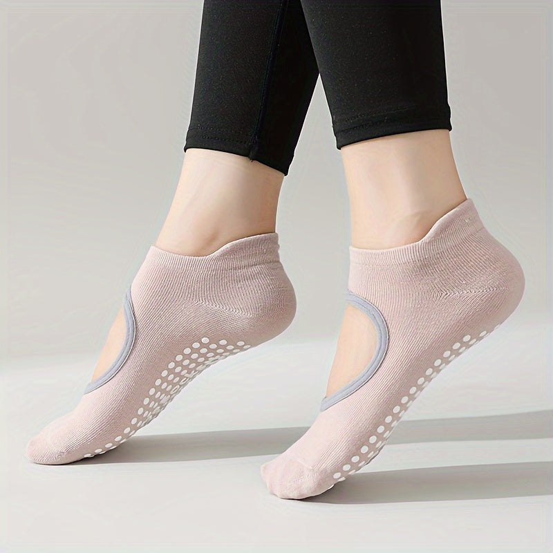 Women's Backless Non-slip Yoga Socks Grips Sports Socks For Pilates Barre Ballet