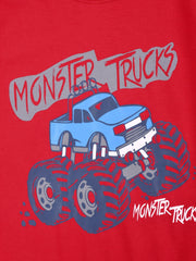 Toddler 2pcs Kid's Pajamas MONSTER TRUCKS Print Long Sleeve Top & Pants Set