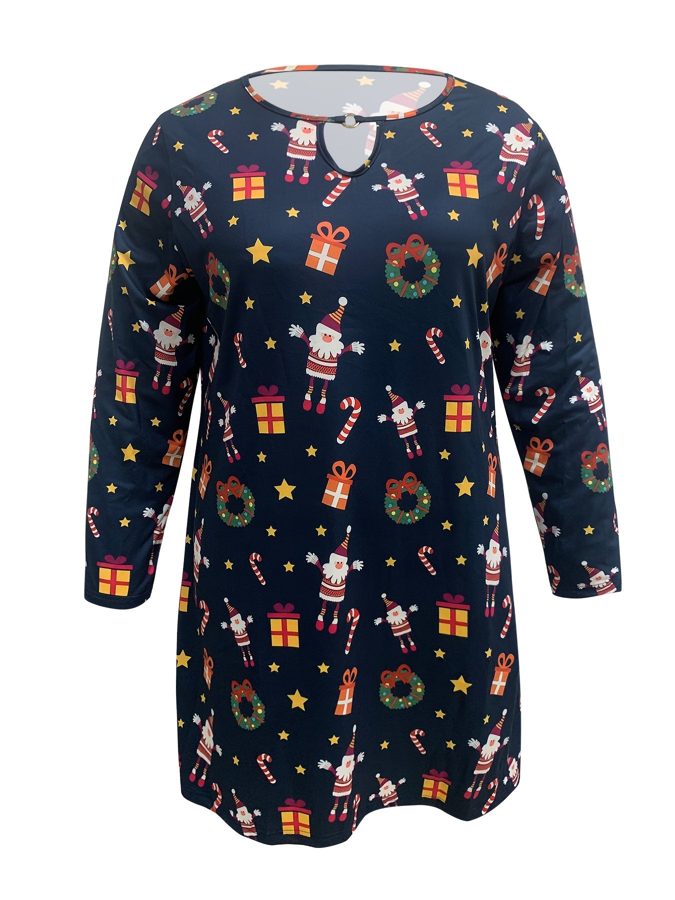 Christmas Dress Women's Plus Allover Print
