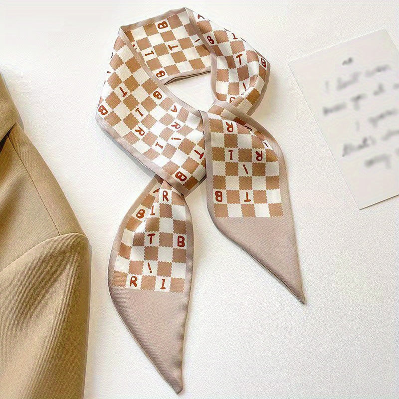 Vintage Satin Hair Ribbon Twilly Scarf Neckerchief