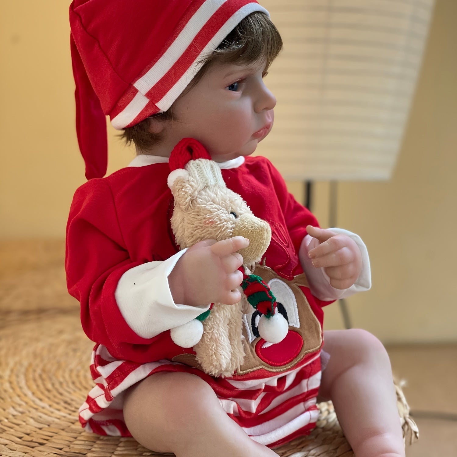 Cuddly Full Body Silicone Vinyl Reborn Doll Rooted Hair Christmas Outfits