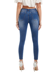 Solid High Rise Skinny Jeans