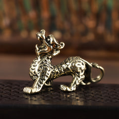 Brass Pixiu God Beast Keychain Lucky Pendant Ornament
