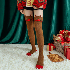 Cozy Christmas Thigh High Socks for Women
