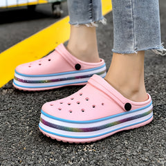 Women's PVC Clogs Garden Sandals Thick Sole Slides Slingback Sandals