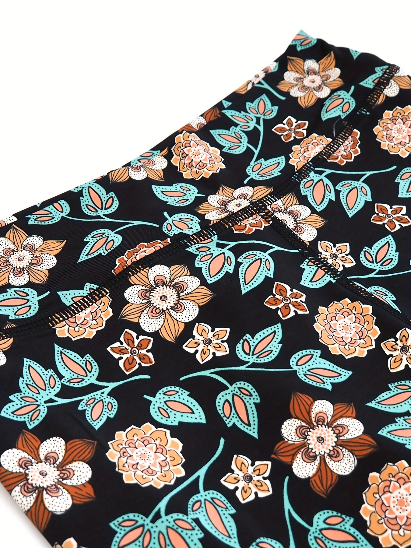 Toddler Girls Tropical Flowers Leopard Leggings Elastic High Waist