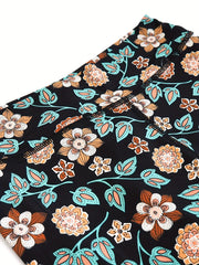 Toddler Girls Tropical Flowers Leopard Leggings Elastic High Waist
