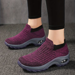 Women's Knit Slip On Sock Sneakers Air Cushion Shoes