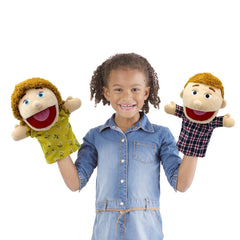 DDEMSMOE Family Hand Puppets - Ethnic Plush Soft Puppets for Kids Role Play