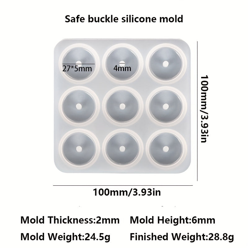 DIY Glass Jade Safety Buckle Pendant Epoxy Mold Bracelet Jewelry Silicone Mold