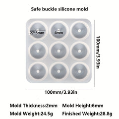 DIY Glass Jade Safety Buckle Pendant Epoxy Mold Bracelet Jewelry Silicone Mold