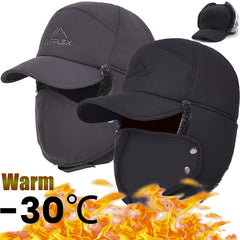 Winter Fleece Balaclava Cap With Face Cover Warm Trapper Cap