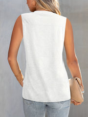 Sleeveless Tank Top Summer Casual Solid Crew Neck Women's Clothing