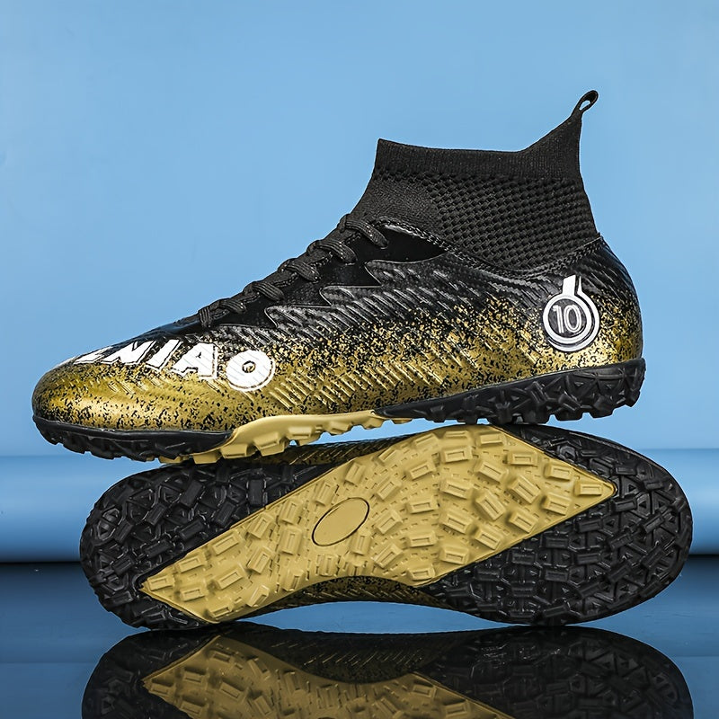 Boy's High Top Turf Football Boots Outdoor Soccer Cleats