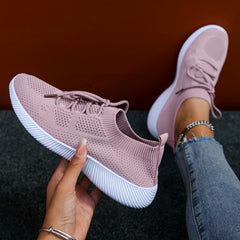 Women's Mesh Sneakers Lightweight Running Shoes Lace Up Outdoor Shoes