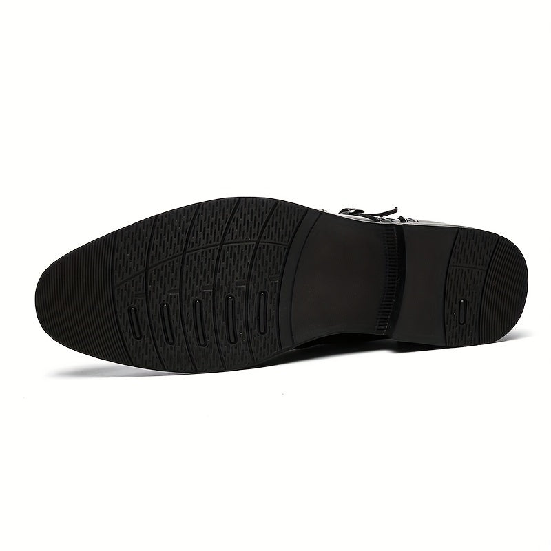 Men's Buckle Solid Business Casual Dress Shoes