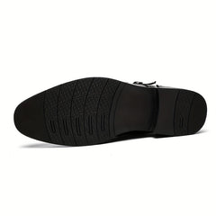 Men's Buckle Solid Business Casual Dress Shoes