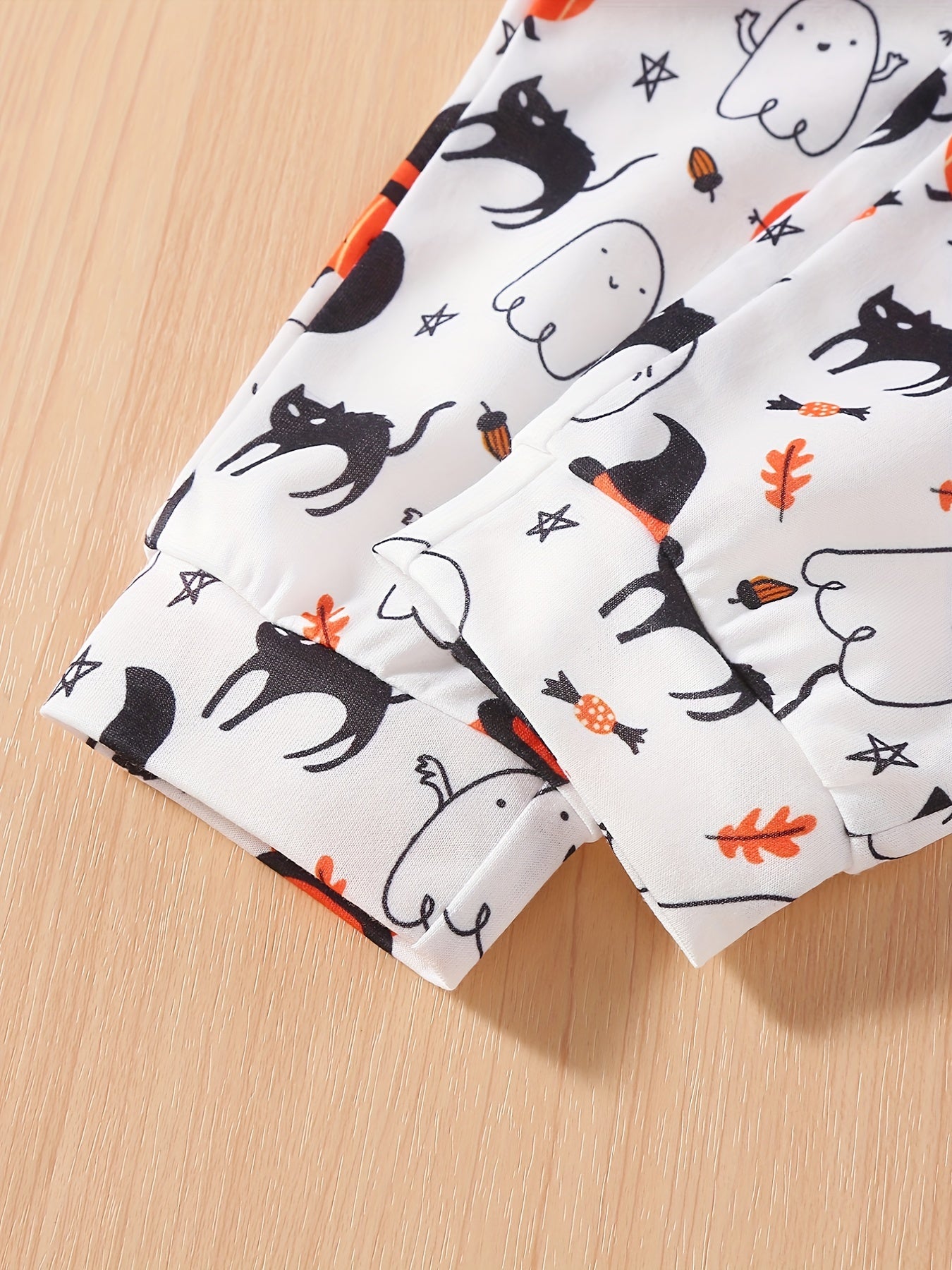 Girls Halloween Jogger Trousers Pumpkin Ghost Print Elastic Waist Pants