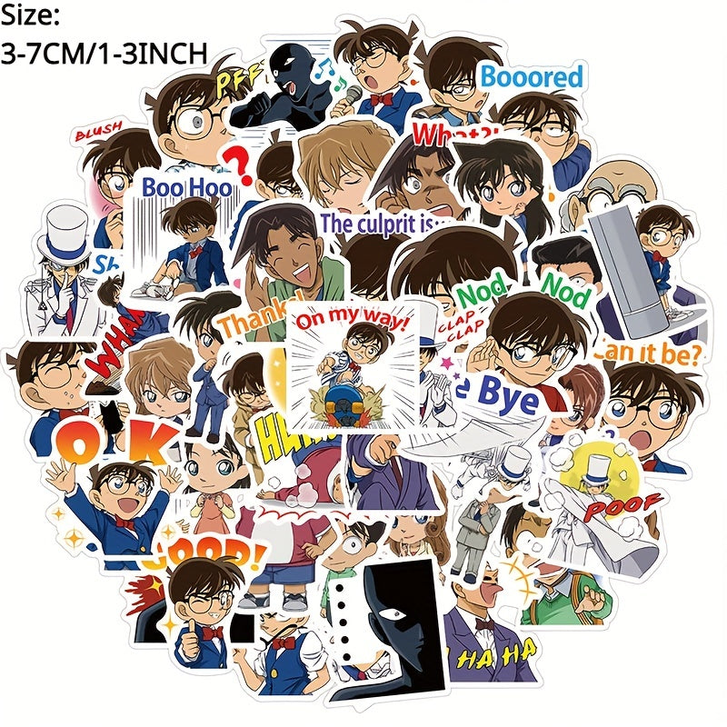 50pcs Anime Detective Stickers For Phone Laptop Skateboard Waterproof