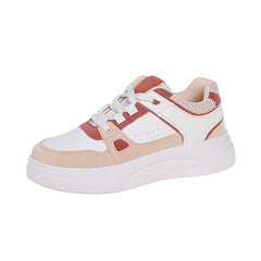 Platform Skate Shoes Round Toe Lace Up Sneakers
