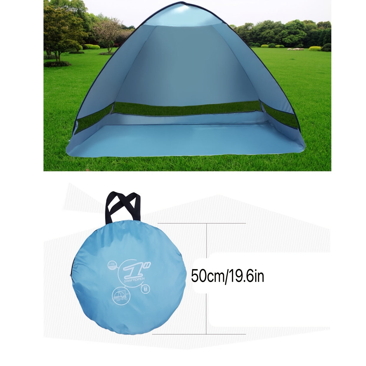 UPF 50 UV Protection Pop Up Beach Tent for 2-3 Adults