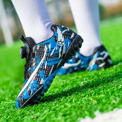 Boy's Turf Football Boots Rotating Buckle Outdoor Anti-skid TF Soccer Cleats