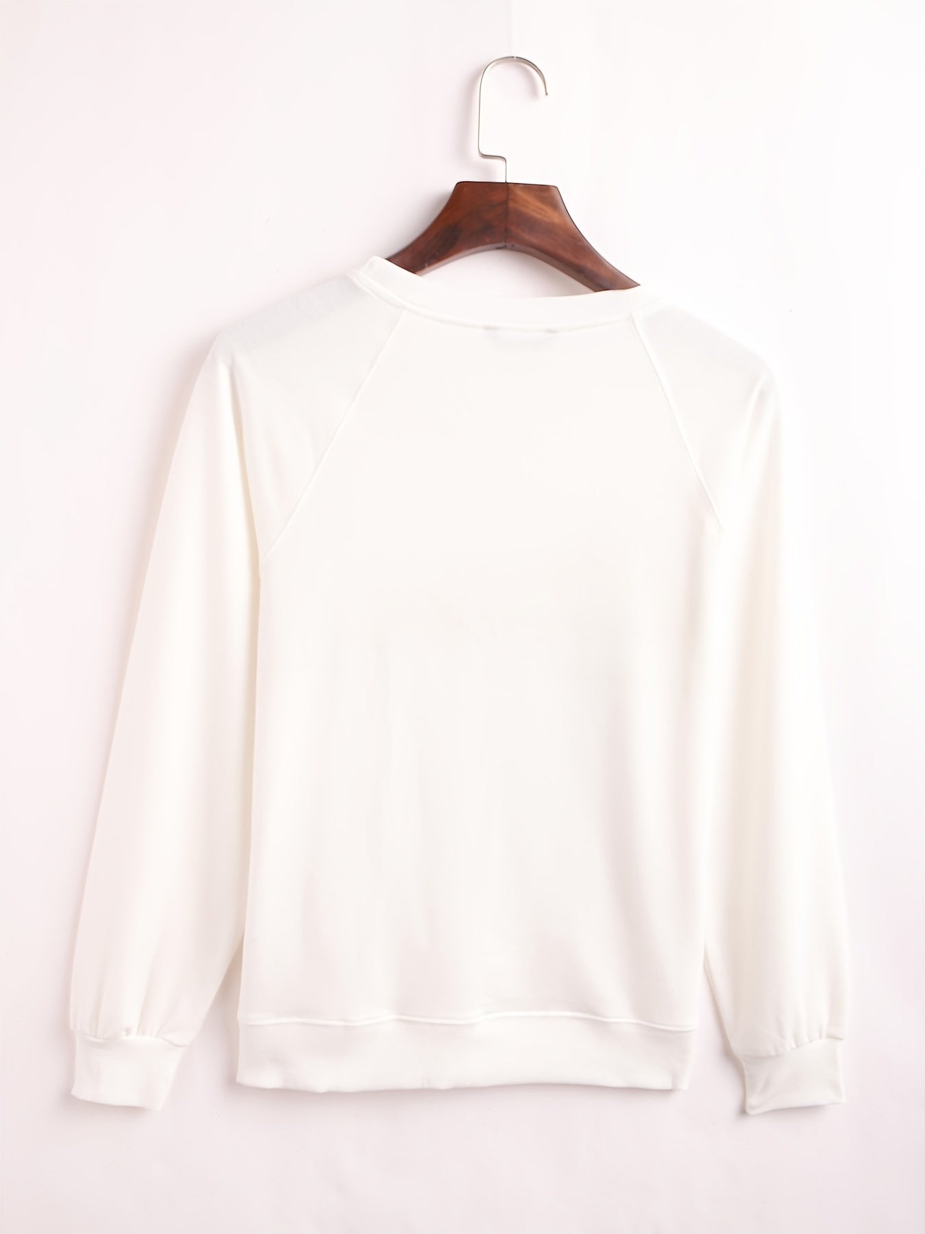 Letter & Number Print Pullover Crew Neck Sweatshirt
