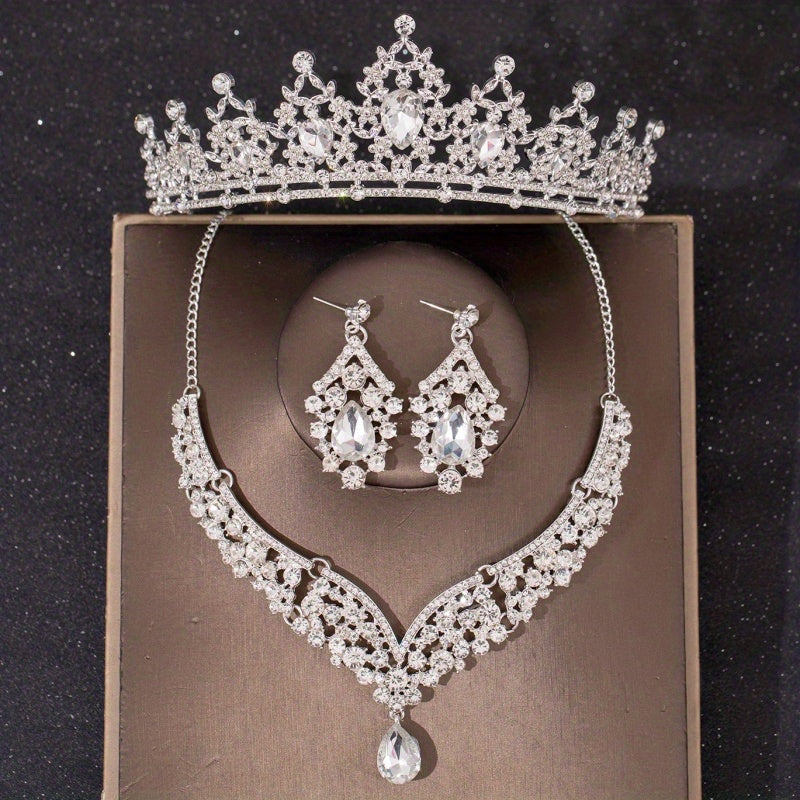 Baroque Green Crystal Bridal Jewelry Rhinestone Tiaras Crown