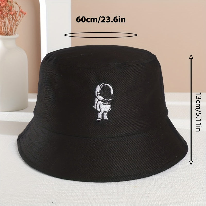 Embroidered Astronaut Fisherman Hat Sun Protection