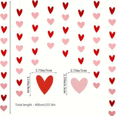 Heart Banner Hanging Garland Wedding Wall Decor Love Flower