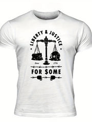 Men's Liberty & Justice Print Tee Crew Neck T-shirt
