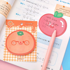 4pcs Cartoon Fruit Sticky Notes Pack for Home Office and School