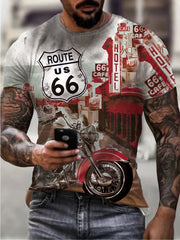 Men's Vintage Motorbike Graphic T Shirt Active Stretch & Comfort