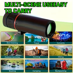 Pocket Monocular 10X Magnification Single Tube Telescope for Travel Concerts