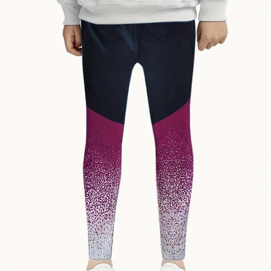 Girls Splicing Leggings Comfy Slim Leggings For Sports Running Jogging Gym