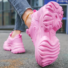 Women's Mesh Chunky Sneakers Lace Up Comfortable Outdoor Shoes