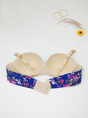2pcs Floral Print Push Up Bra Pack Seamless Bralette Women's Lingerie