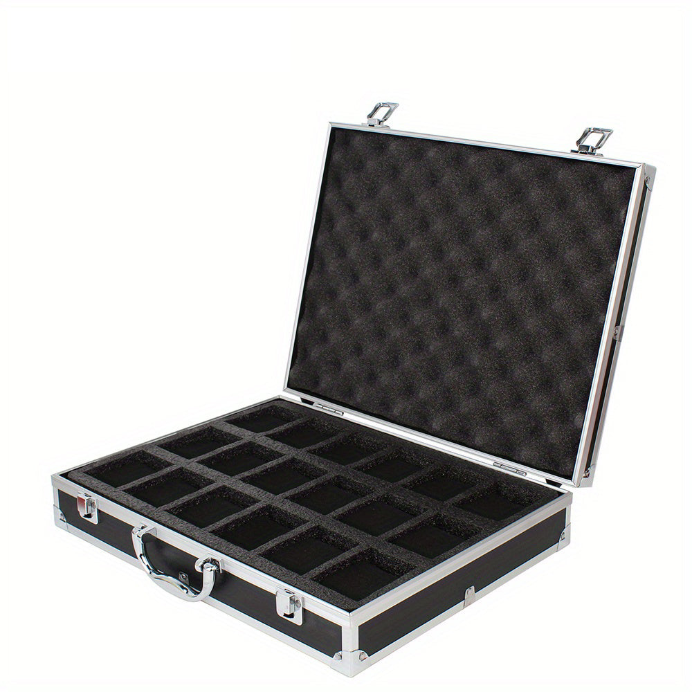 10 18 Slot Aluminum Watch Storage Box Men Collector Portable Display