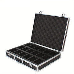10 18 Slot Aluminum Watch Storage Box Men Collector Portable Display