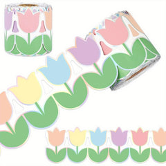 60Ft Floral Bulletin Border Paper Trim Sunflower and Tulip Classroom Display