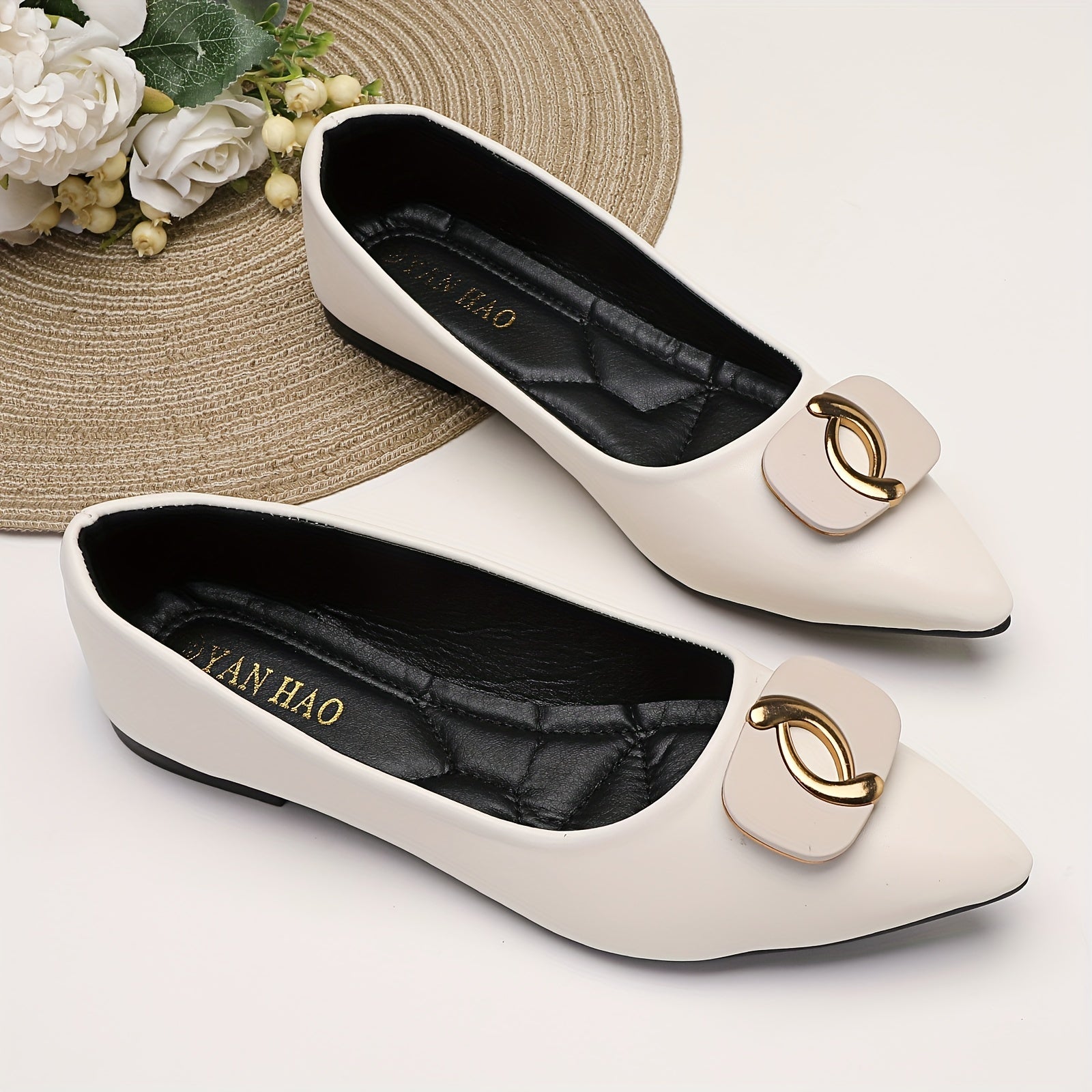 Women's Pointed Toe Ballet Flats Soft Sole Slip On Shoes