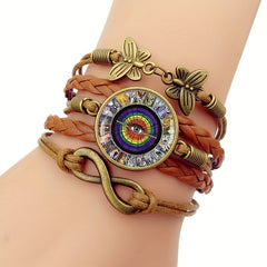 Vintage Butterfly Infinity Symbol Time Gemstone Bracelet