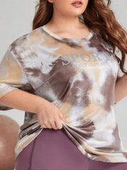 Tie Dye Short Sleeve Oversized Sports Top