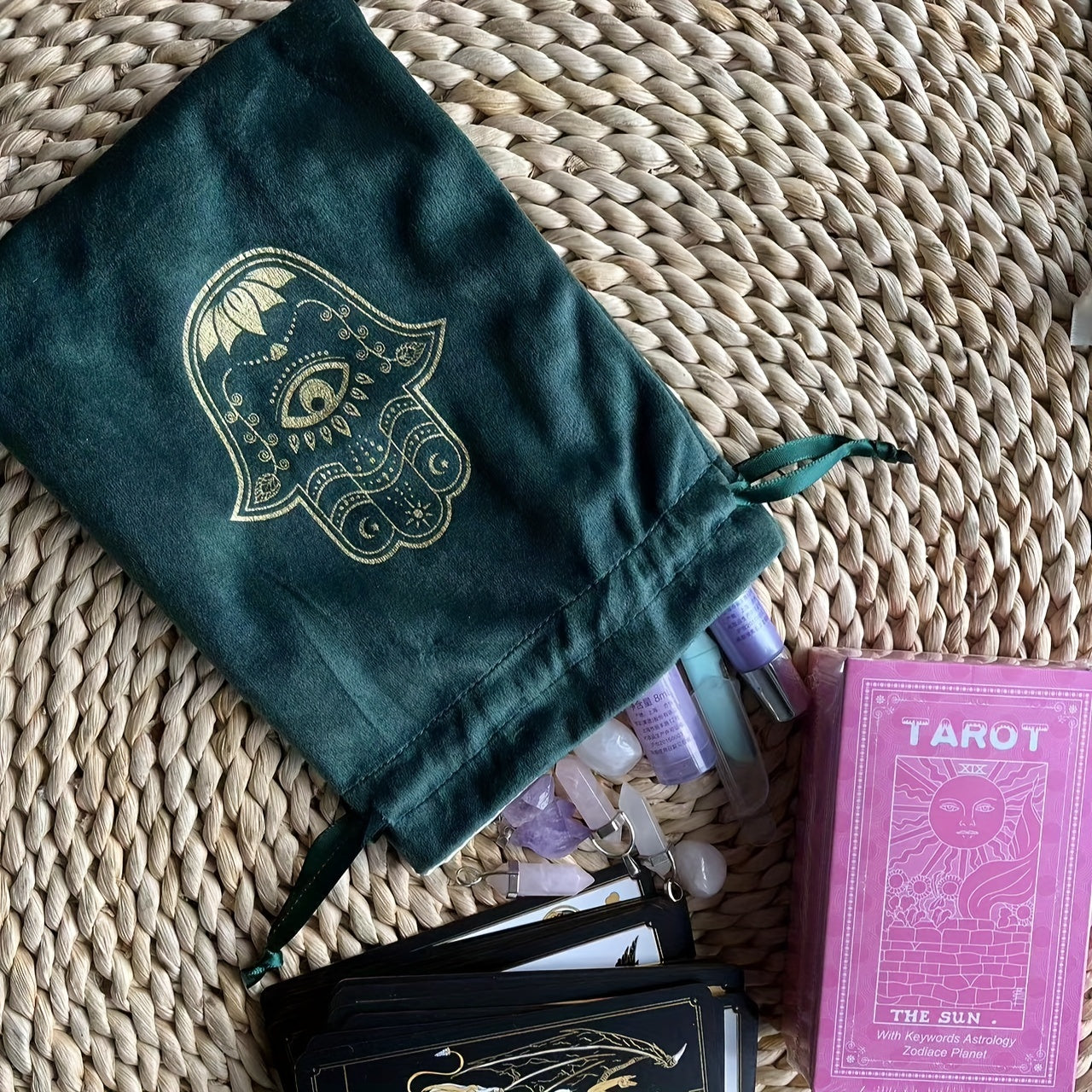 Green Velvet Jewelry Pouch Gift Bag Drawstring Bags